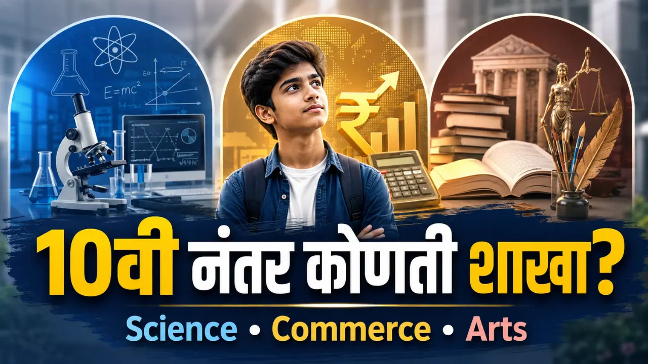 10वी नंतर कोणती शाखा निवडावी Science, Commerce की Arts करिअर मार्गदर्शन