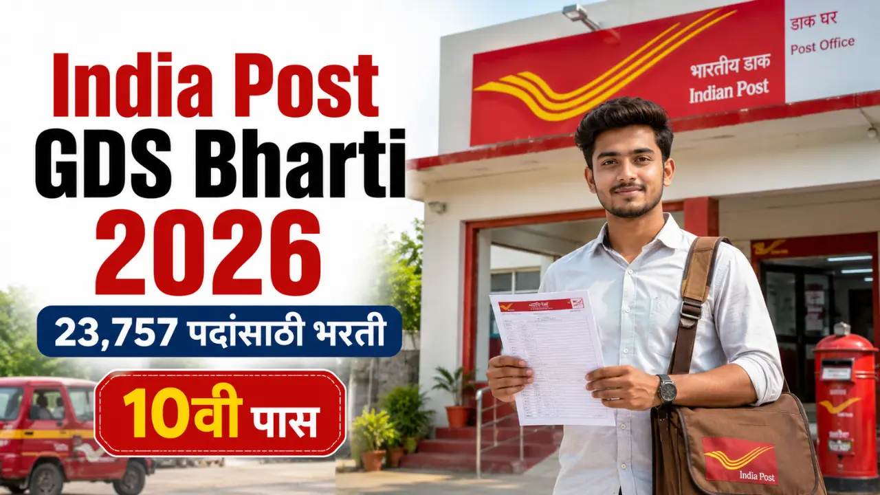 India Post GDS Bharti 2026 23,757 पदांसाठी भरती, पात्रता, पगार व अर्ज