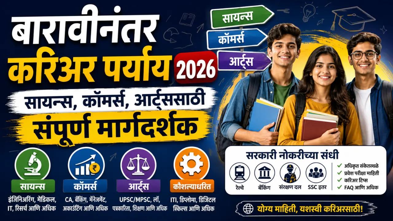 बारावीनंतर करिअर पर्याय 2026 संपूर्ण मार्गदर्शक